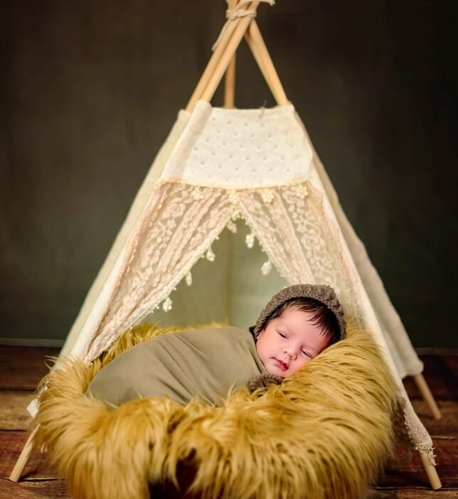 Baby photography with teepee setup Sydney