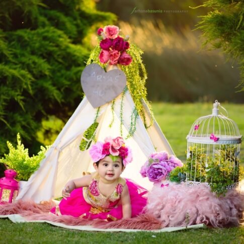 Baby photography with teepee setup Sydney
